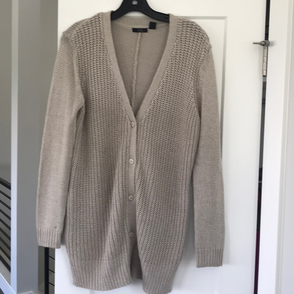 Cable-knit boyfriend cardigan
